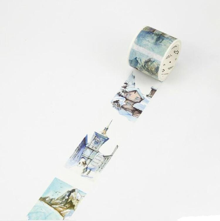 2 Rolls Letter Lover Paper Tape Travel Architectural Sticker (Switzerland)