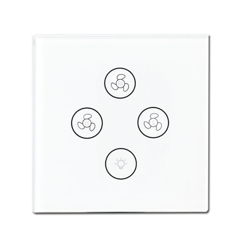 Multi-function Wifi Fan Light Smart Touch Panel Switch, EU Plug (White)