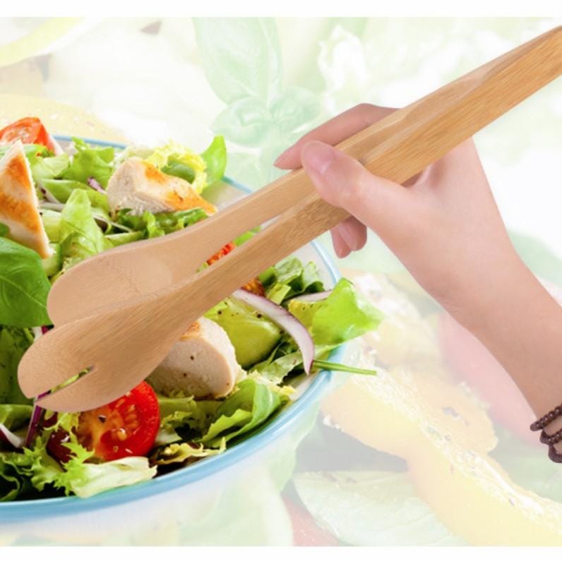 2 PCS Kitchen Pure Natural Bamboo Food Clip Wood Multifunctional Bread Salad Clip