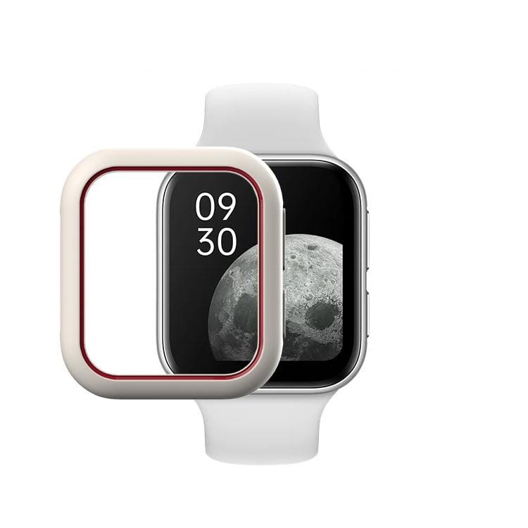 For OPPO Watch 41mm Smart Watch TPU Protective Case, Color:White+Red