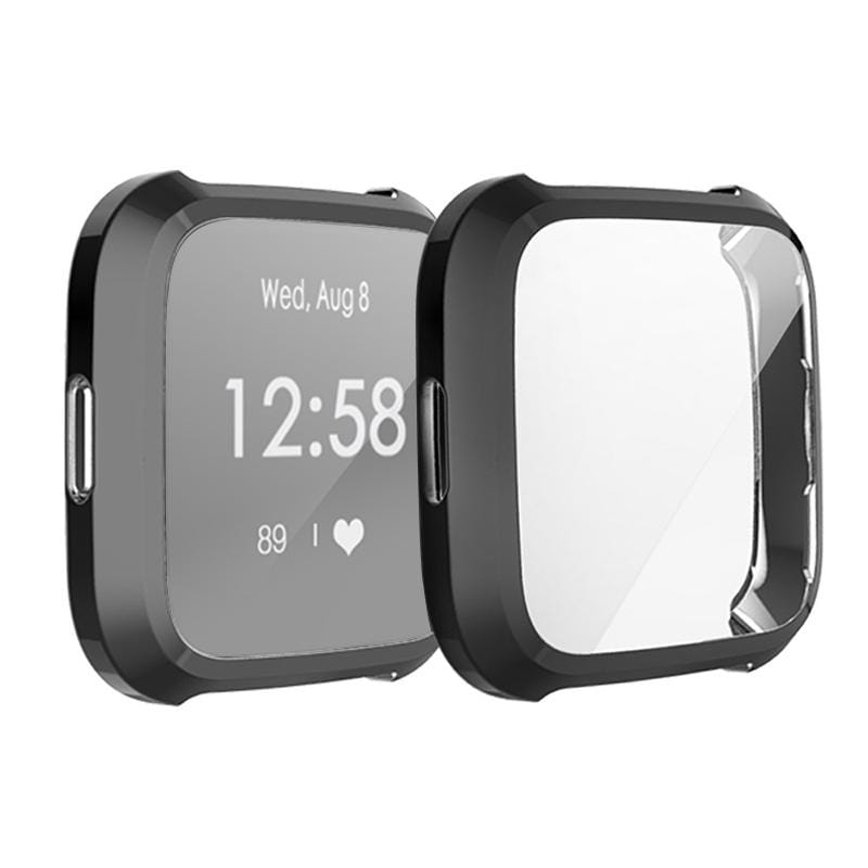 For Fitbit Versa Lite Smart Watch Full Coverage Plating TPU Protective Case (Transparent)