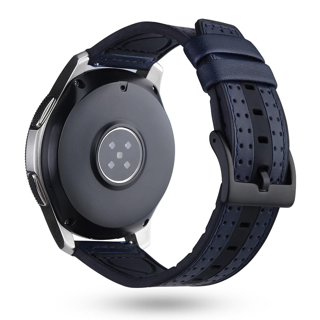 For Galaxy Watch 22mm Smart Watch Universal Silicone Skin + Carbon Fiber Texture Watchbands (Dark Blue)