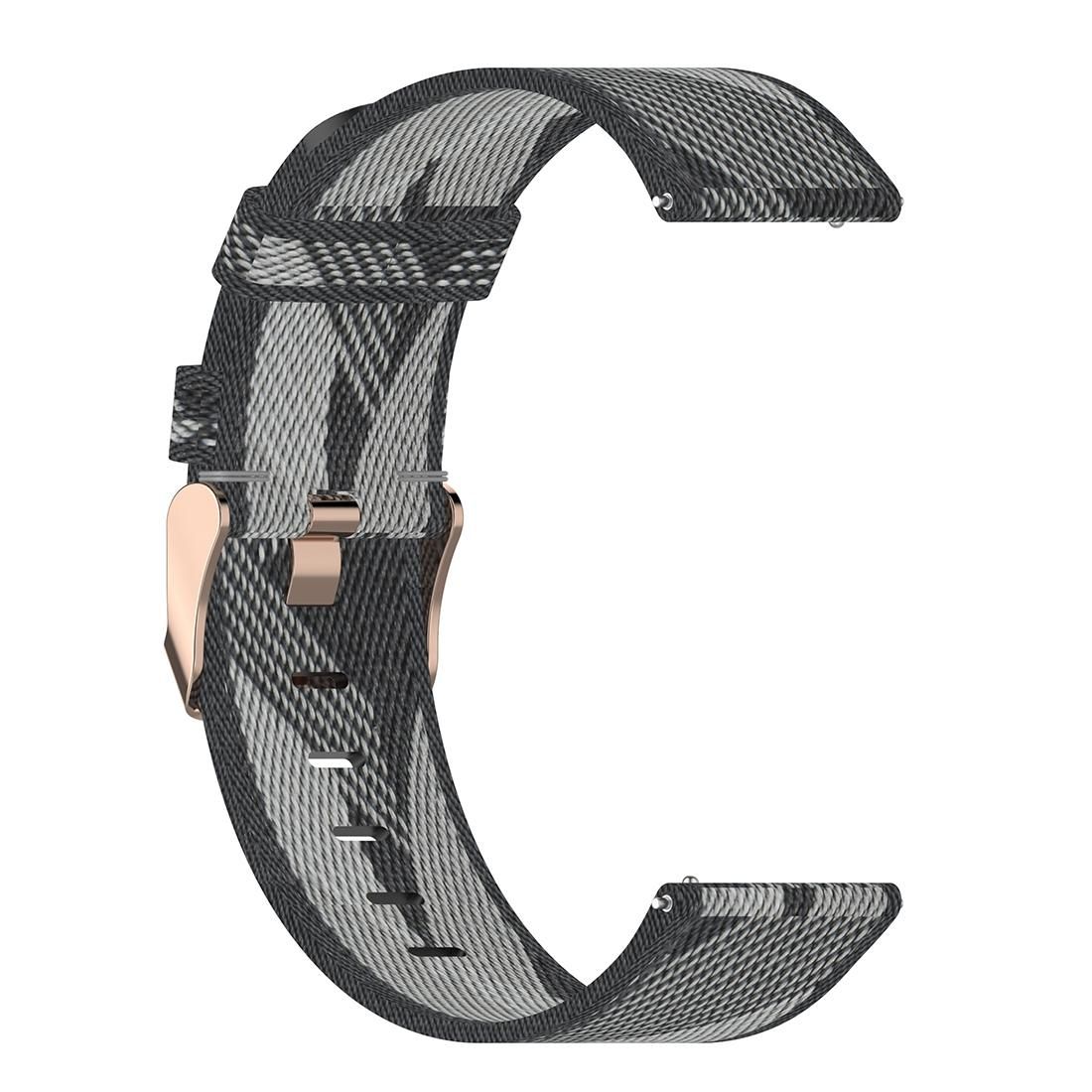 20mm Stripe Weave Nylon Wrist Strap Watch Band for Galaxy Watch 42mm, Galaxy Active / Active 2, Gear Sport, S2 Classic (Grey)