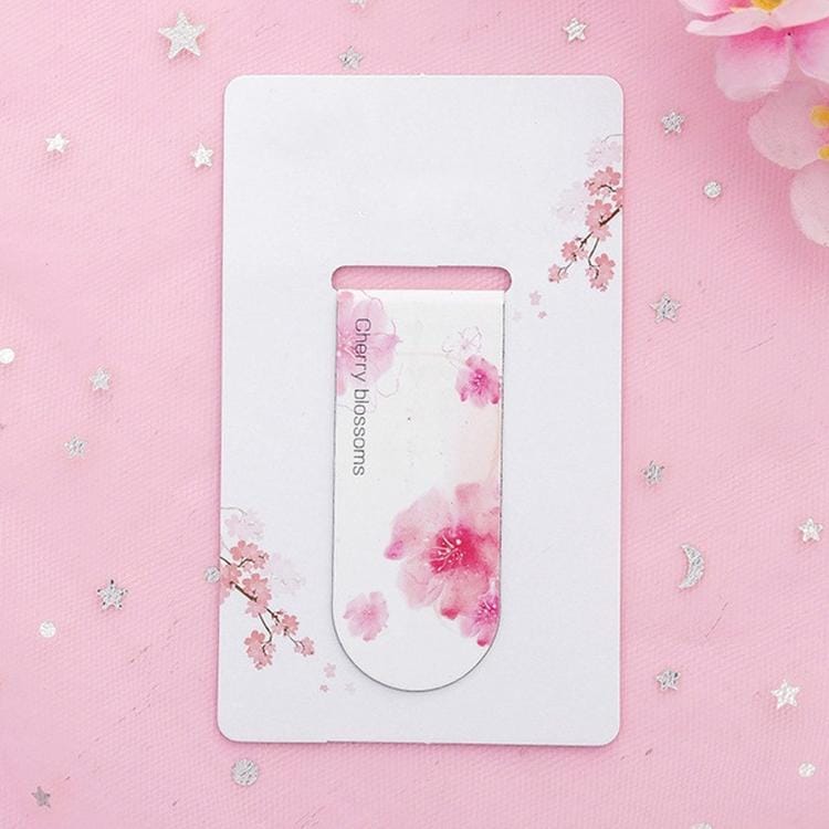 4 PCS Romantic Creative Cherry Magnetic Bookmark Student Stationery Gift School Office Supplies (Cherry Blossom Bloom)