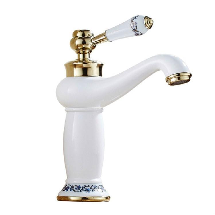 Copper Antique Hot Cold Double Blue White Porcelain Faucet