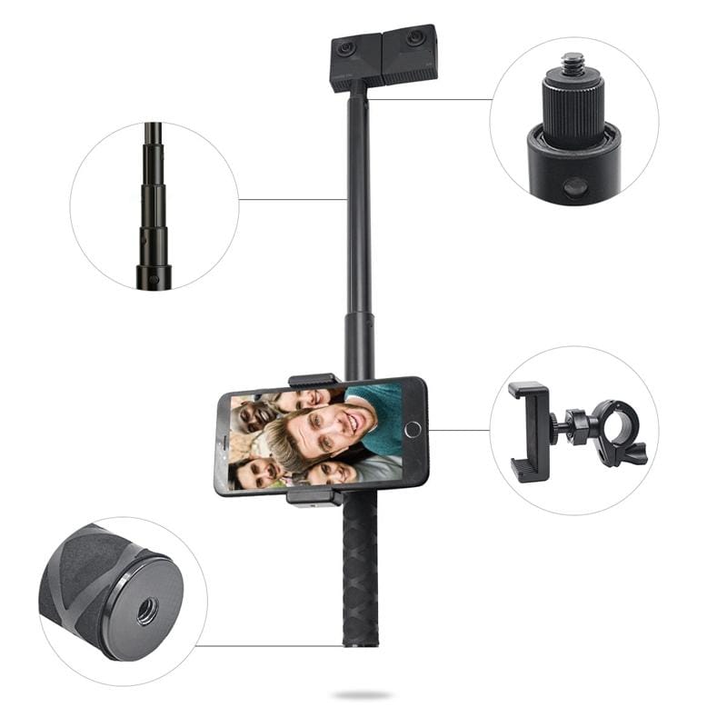 STARTRC 1.1m Extendable Selfie Stick Aluminum Monopod with Phone Clamp for Insta360 ONE / ONE X / EVO