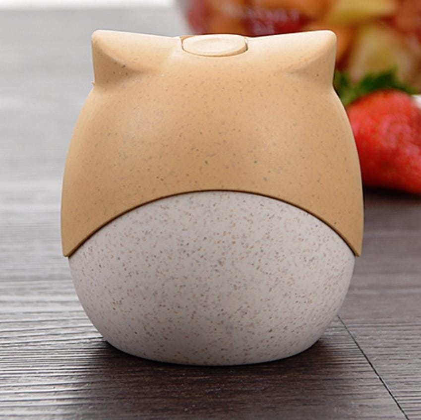 6 PCS Restaurant Household Toothpick Box Wheat Straw Owl Shape Toothpick Holder