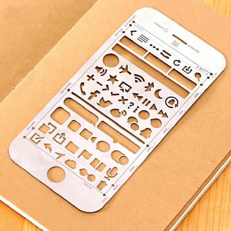 Multifunctional Stainless Steel Hollow Diary Template Ruler, Size:13.8�6.8cm (Style 2)