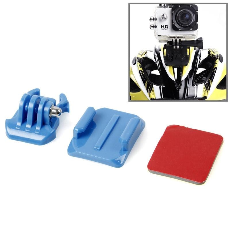 HR67 SIXXY Helmet Curved Surface + 3M VHB Sticker + Mount Stand Kit for GoPro NEW HERO / HERO7 /6 /5 /5 Session /4 Session /4 /3+ /3 /2 /1, Xiaoyi and Other Action Cameras (Blue)