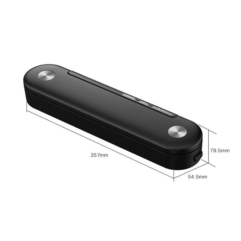 Food Small Vacuum Sealing Machine Household USB Charging Automatic Kitchen Fresh-keeping Machine (Black)