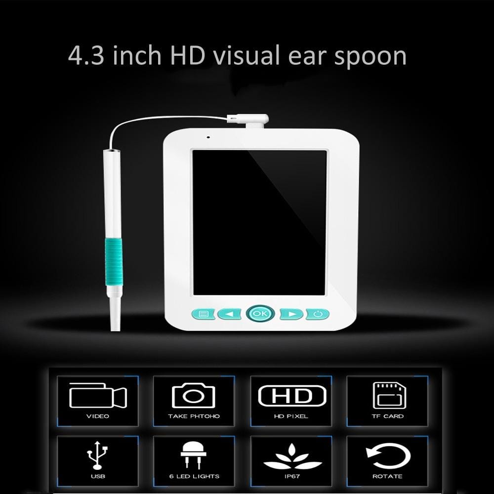 inskam209 4.3 inch 2MP HD Visual Ear Nose Throat Endoscope Borescope with 6 LEDs, IP67 Waterproof, Lens Diameter: 5.5mm, Length: 0.138m