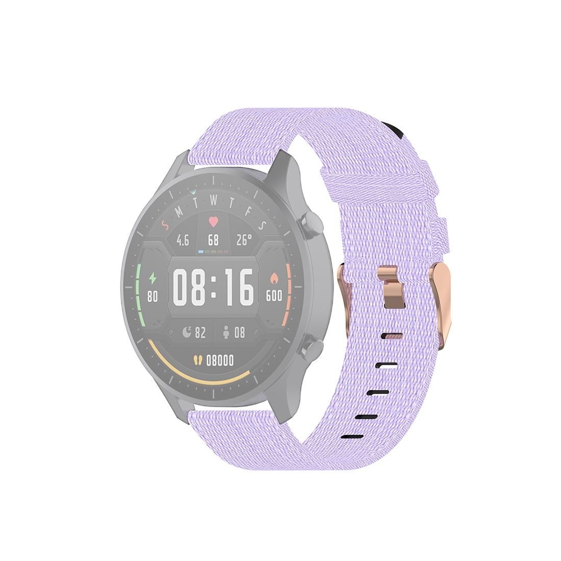 For Xiaomi Watch Color 22mm Nylon Denim Wrist Strap Watchband (Light Purple)