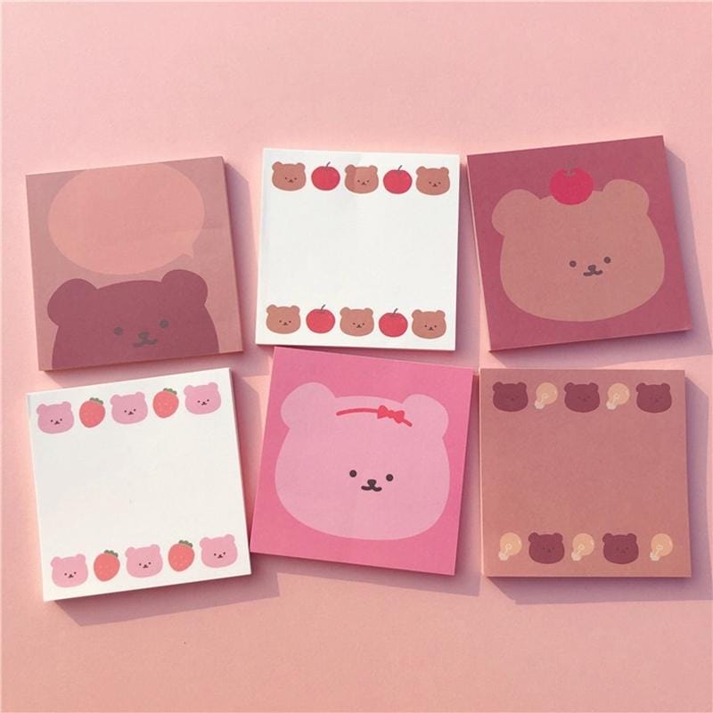 2 PCS Cute Bear Candy Strawberry Note Book Message Note (Apple)