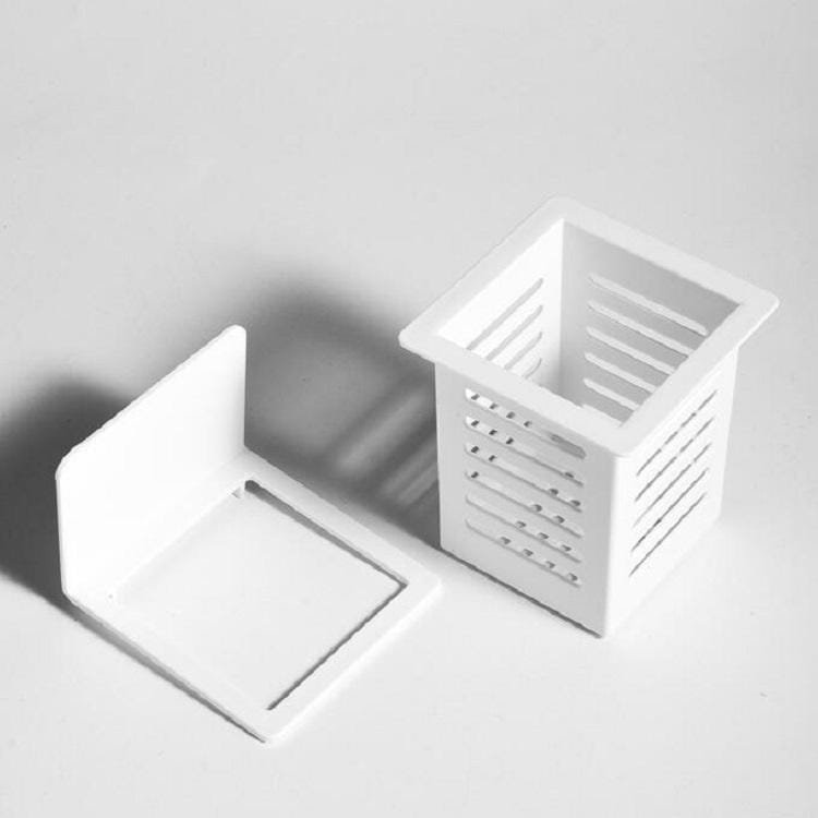 3 PCS Kitchen Wall Drain Chopsticks Cage Tableware Storage Box (White)