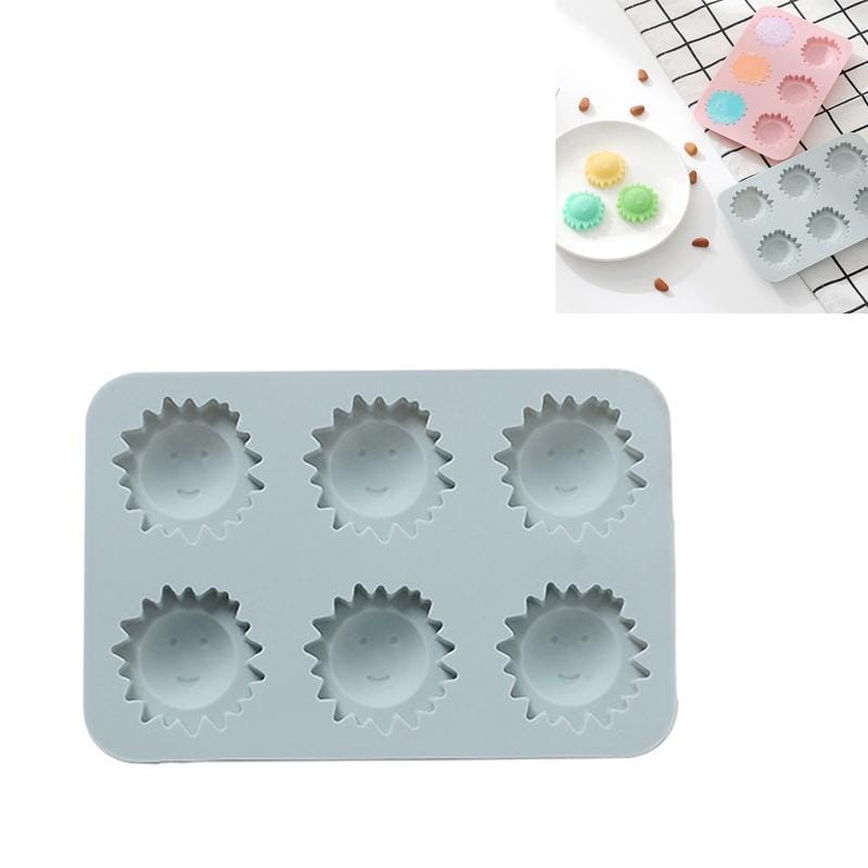 6 PCS Little Sun DIY Chocolate Candy Mold Ice Tray Baking Mold (Blue)