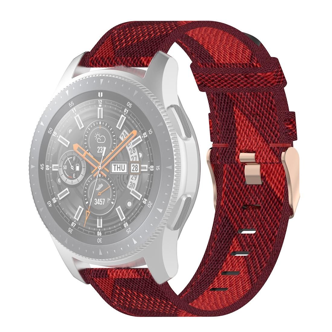 22mm Stripe Weave Nylon Wrist Strap Watch Band for Galaxy Watch 46mm / Gear S3 (Red)