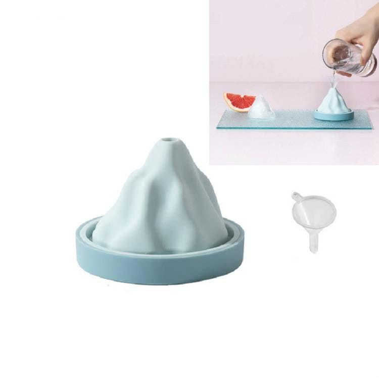 3 PCS Snow Mountain Ice Cube Mould Food Grade Silicone Ice Tray Ice Making Mould with Funnel (Blue)