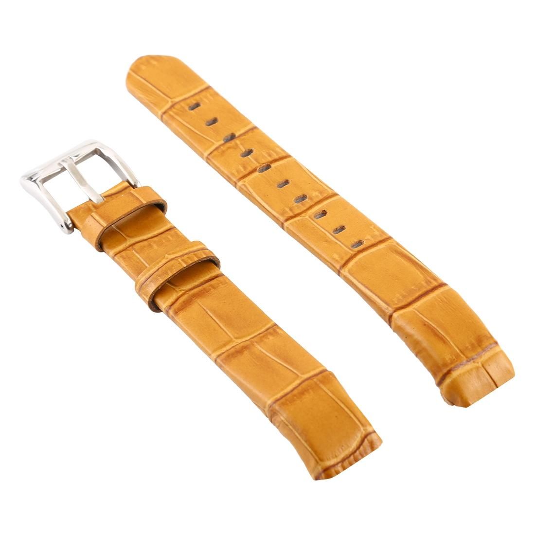 Smart Watch Shiny Leather Watchband for Fitbit Alta (Lemon Yellow)