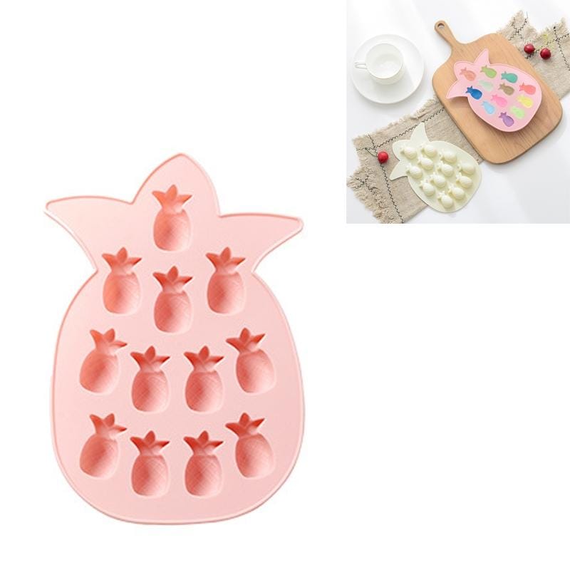6 PCS Creative Fruit Silicone Pineapple Ice Tray DIY Baking Chocolate Jelly Mold Handmade Soap Mold (Pink)