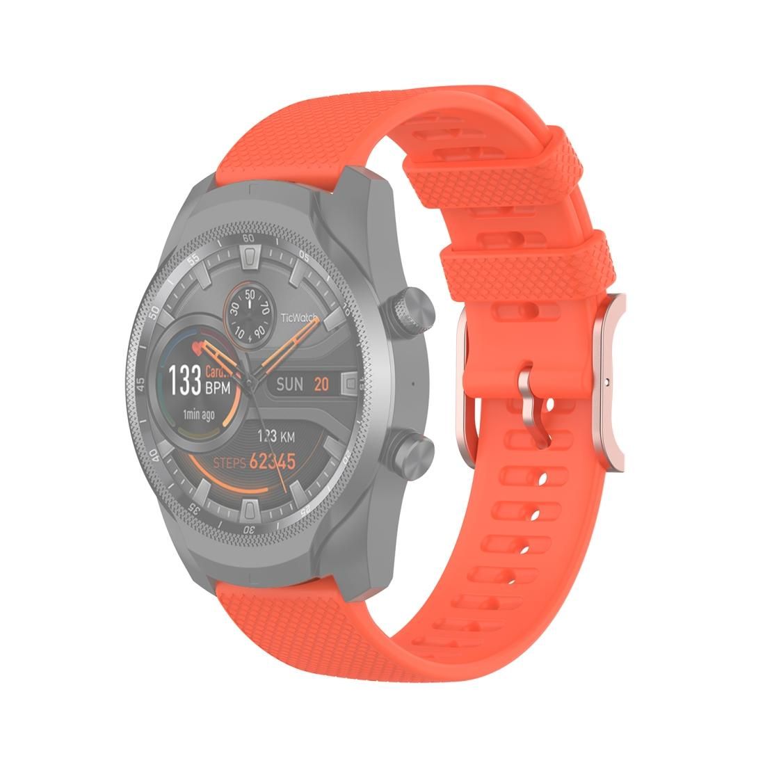 For Ticwatch Pro 2020 / Ticwatch GTX 22mm Dot Texture Wrist Strap (Orange)