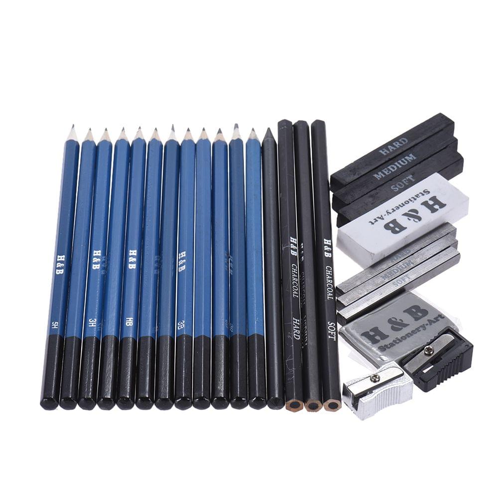 26pcs Professional Drawing Sketch Pencil Kit Set Including