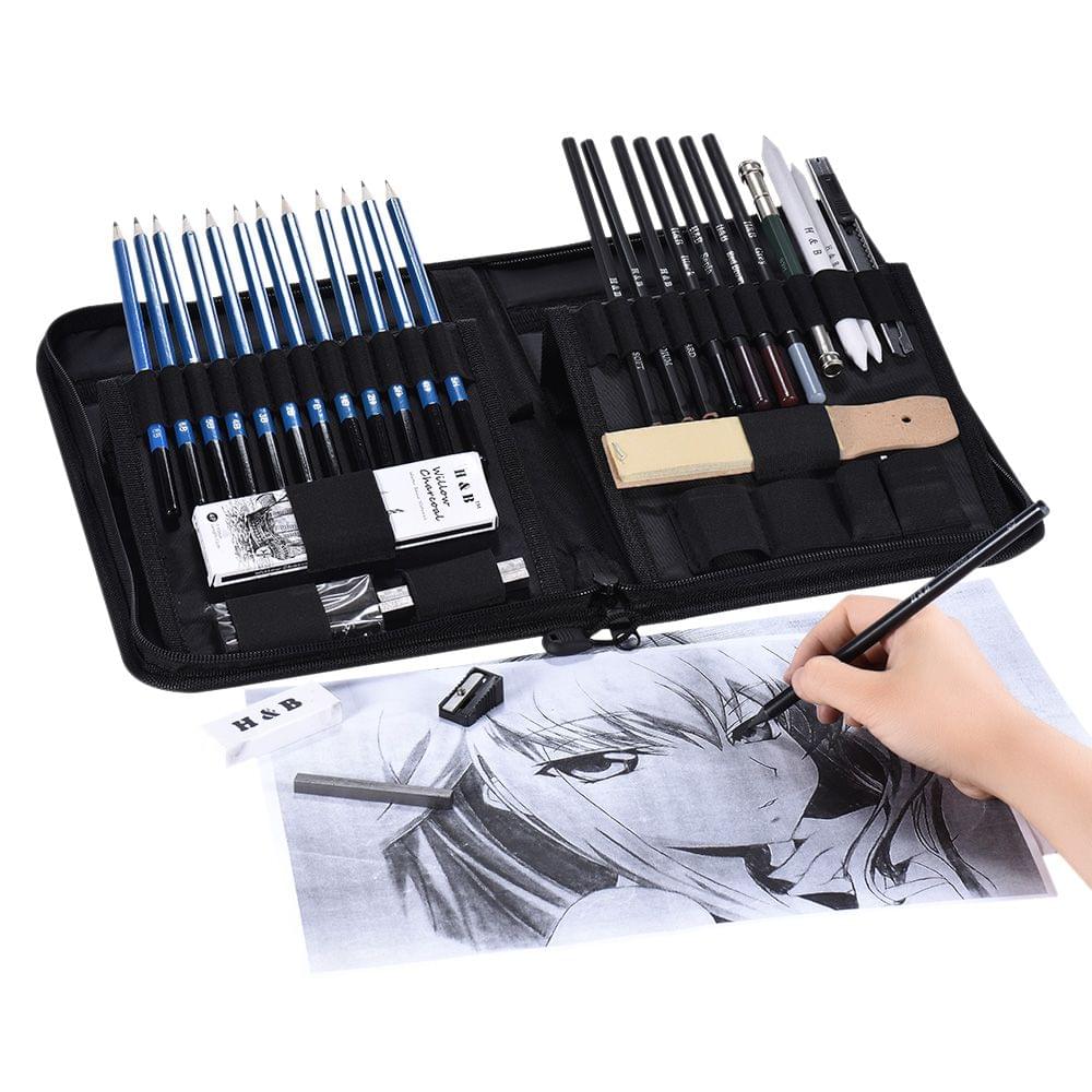 40pcs/ Set Professional Sketching Drawing Pencils Kit - 1