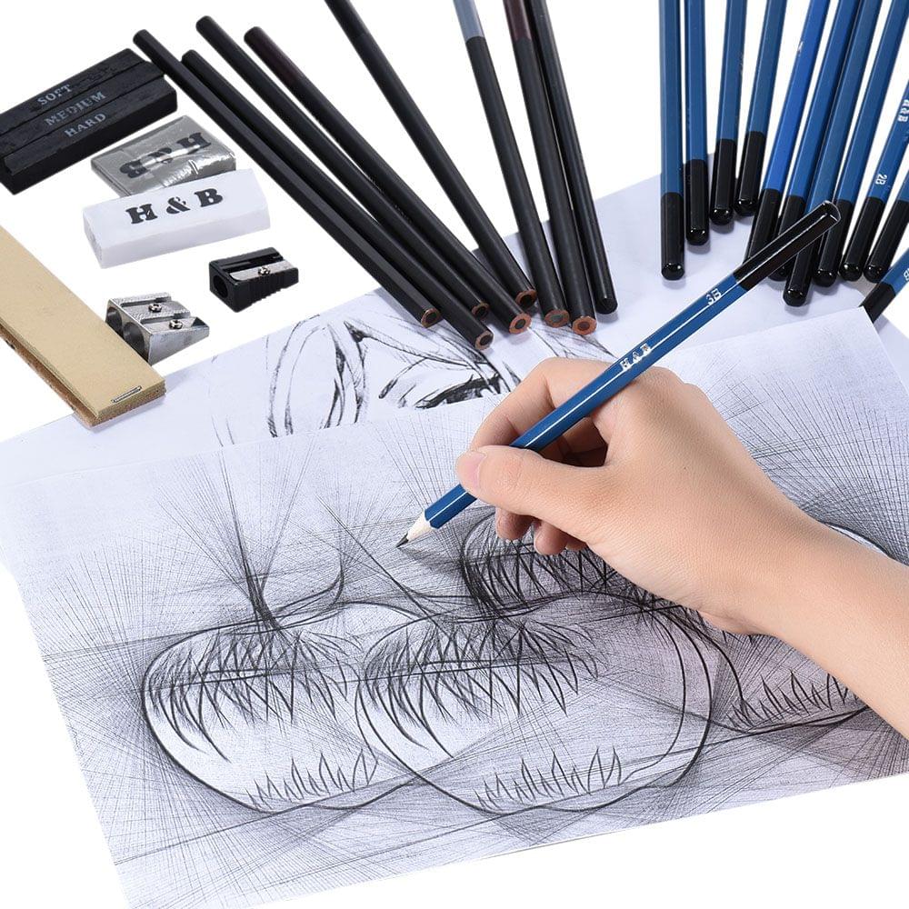 40pcs/ Set Professional Sketching Drawing Pencils Kit - 1