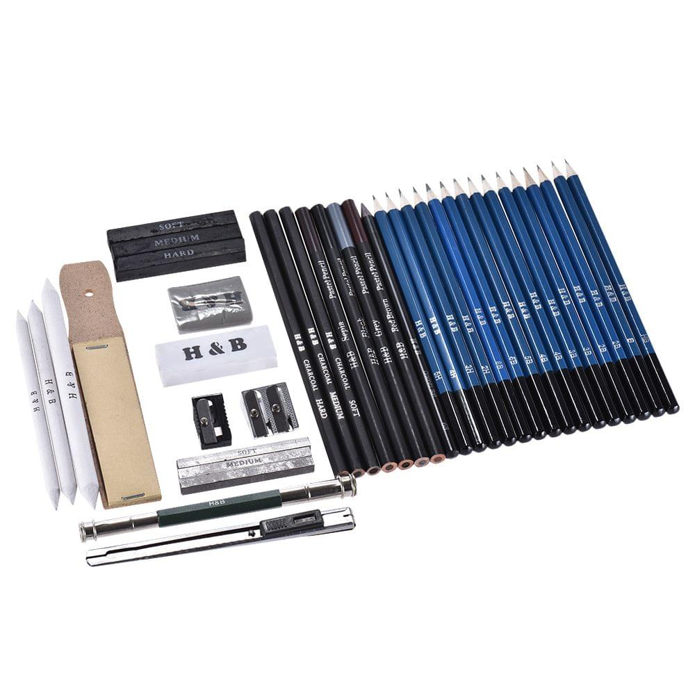 40pcs/ Set Professional Sketching Drawing Pencils Kit - 2