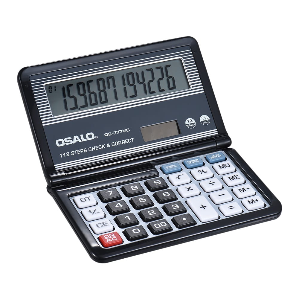 Folding Desktop Electronic Calculator 12 Digits 112 Steps