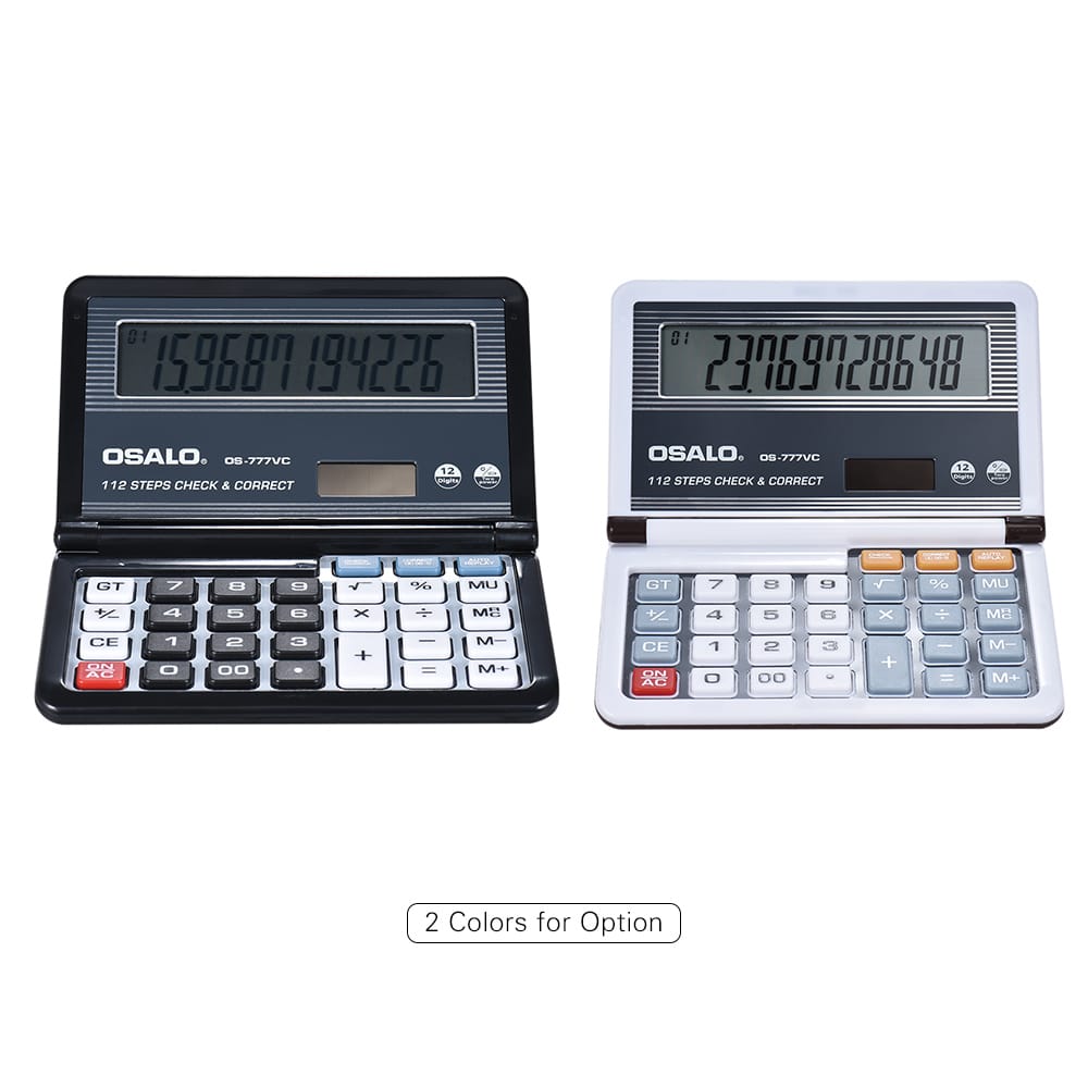 Folding Desktop Electronic Calculator 12 Digits 112 Steps