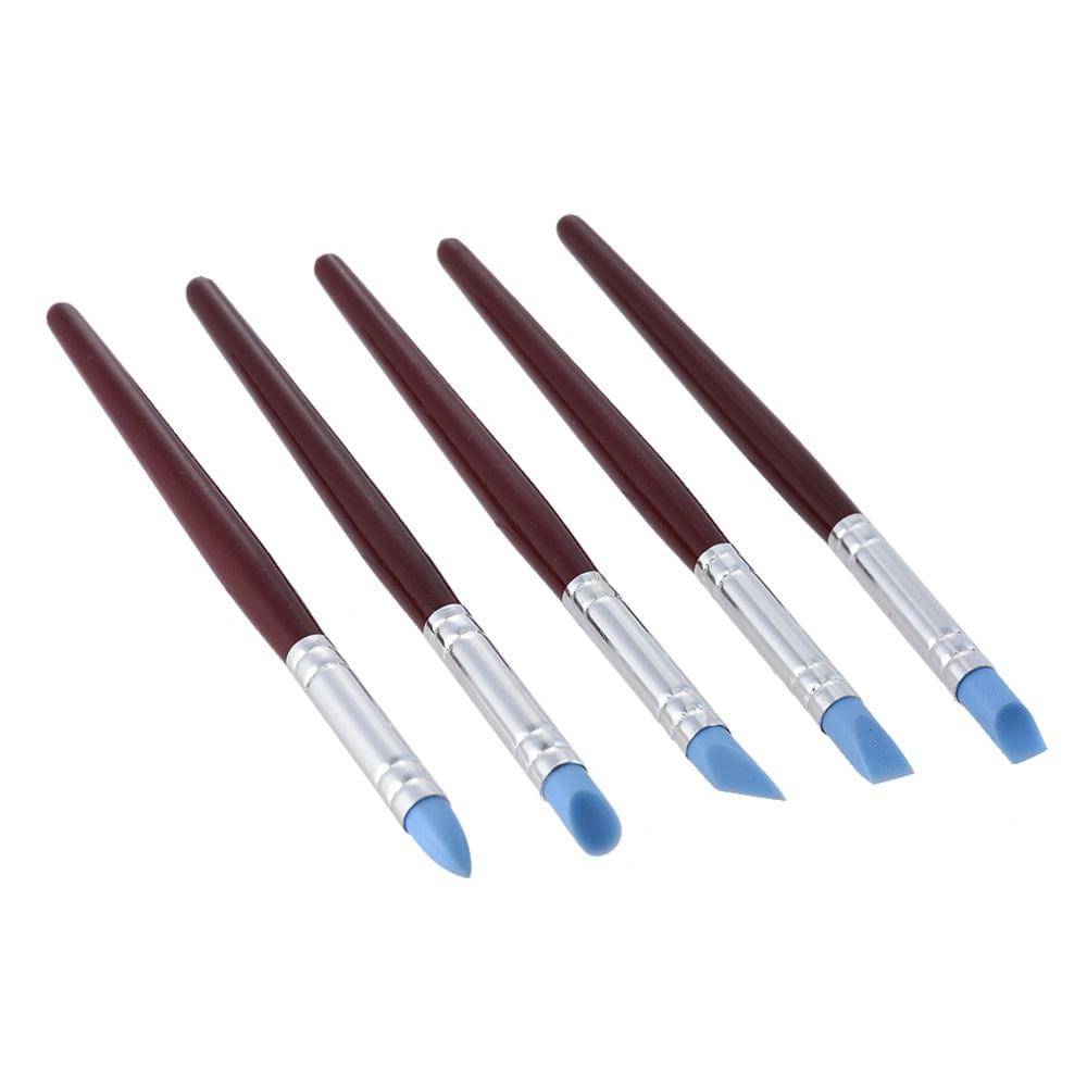 5pcs Rubber Tip Paint Brushes Clay Tools for Sculpture