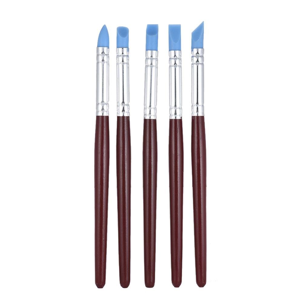 5pcs Rubber Tip Paint Brushes Clay Tools for Sculpture