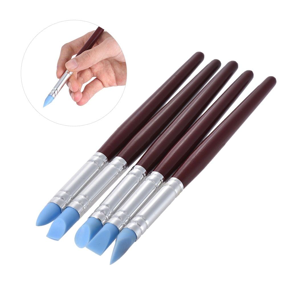 5pcs Rubber Tip Paint Brushes Clay Tools for Sculpture