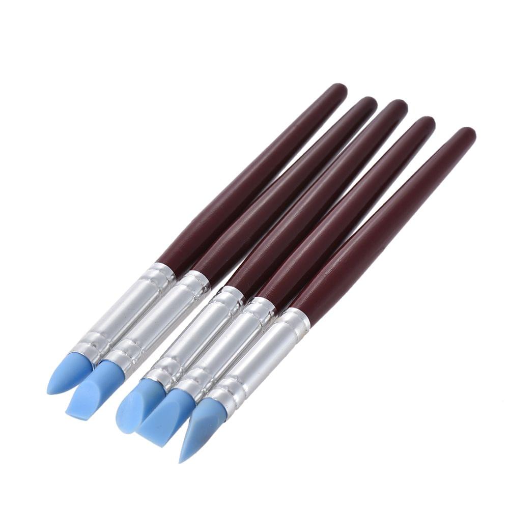 5pcs Rubber Tip Paint Brushes Clay Tools for Sculpture