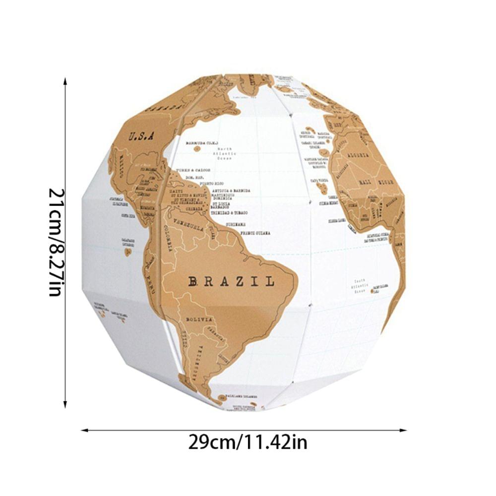 Creative DIY Scratch Globe 3D Stereo Assembly World Map