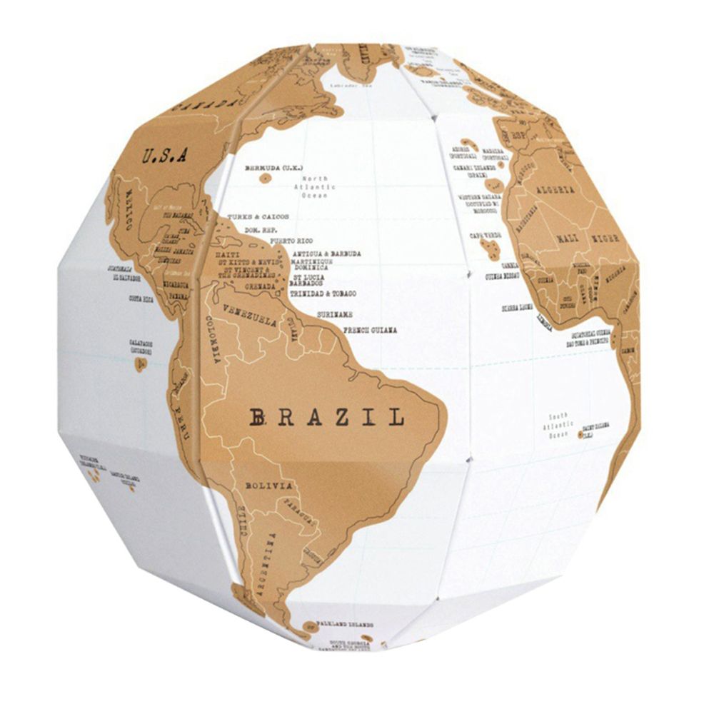 Creative DIY Scratch Globe 3D Stereo Assembly World Map