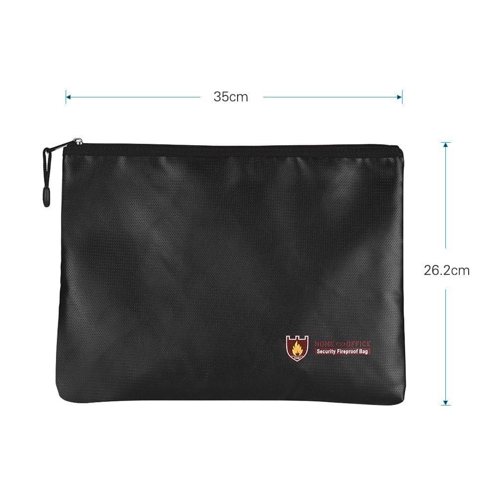 Fireproof Document Bag Silicone Coated Fiberglass Money Bag - Large