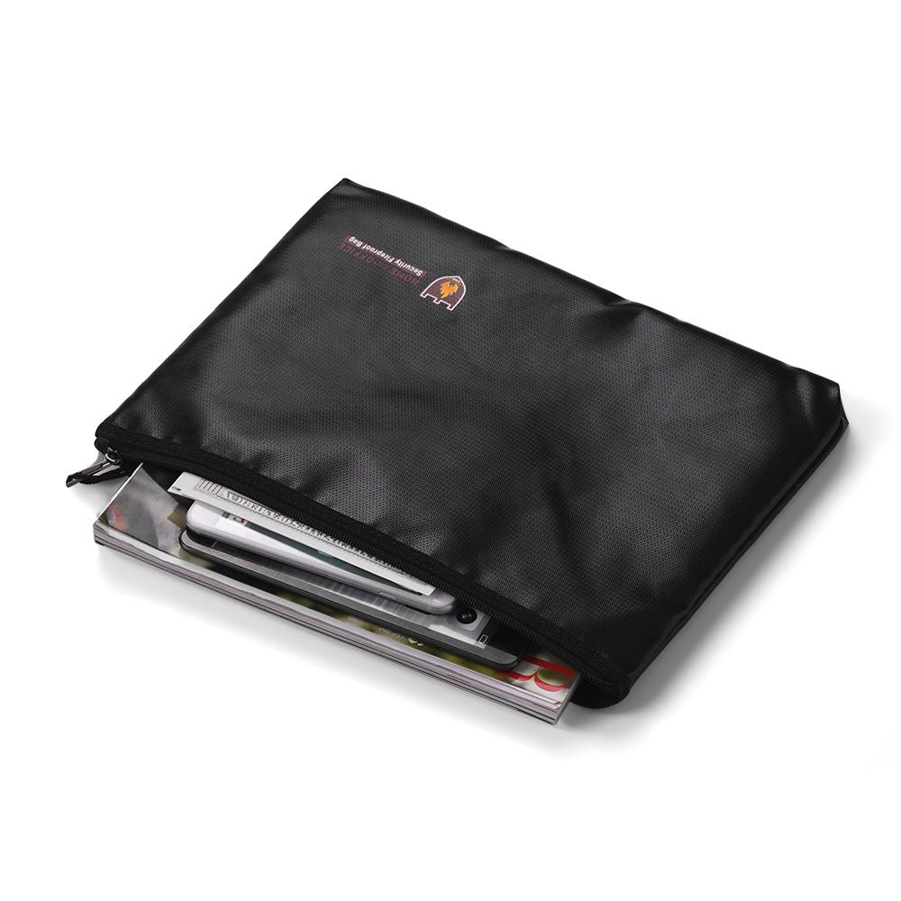 Fireproof Document Bag Silicone Coated Fiberglass Money Bag - Large