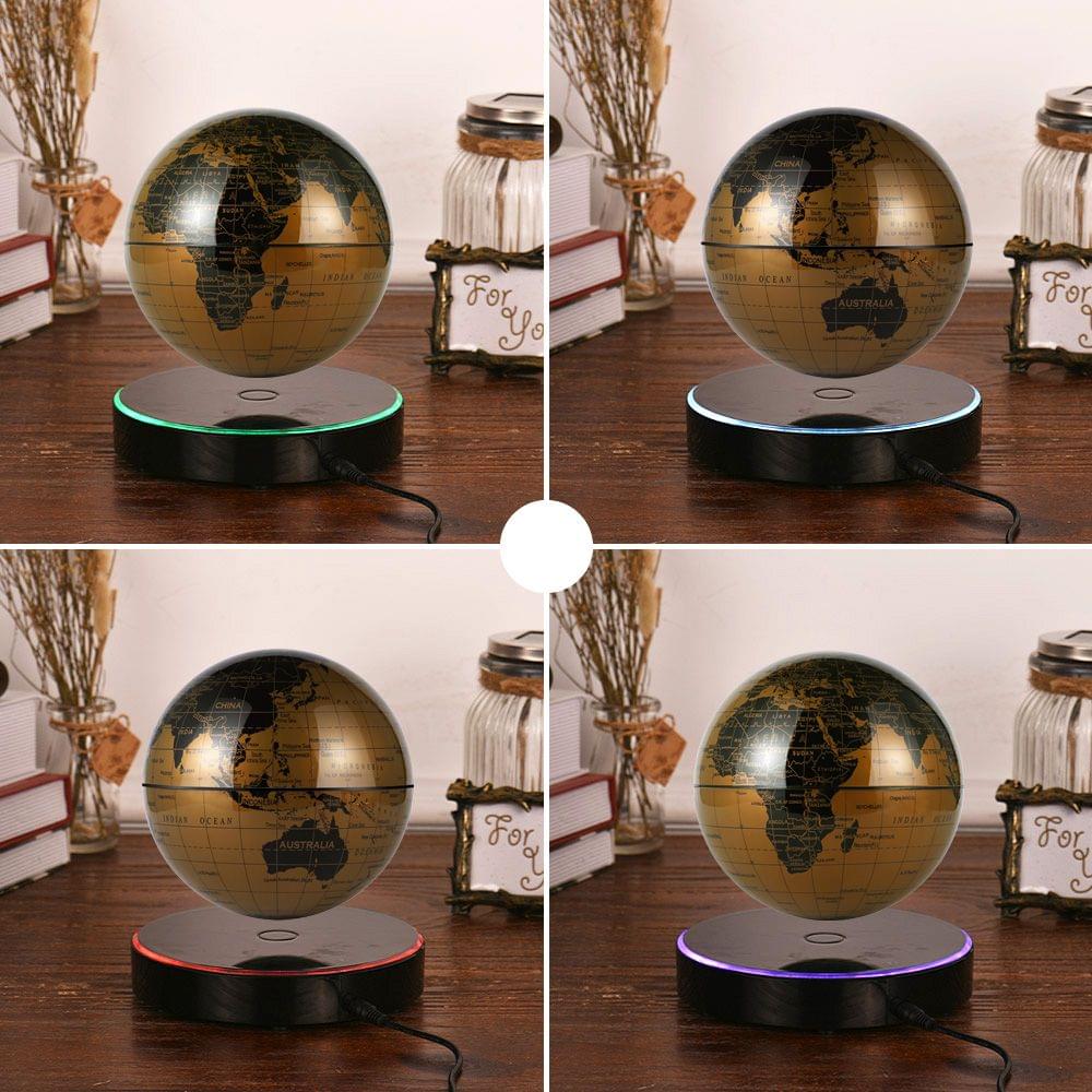 Magnetic Levitating World Map Globe with LED Light Base - EU Plug