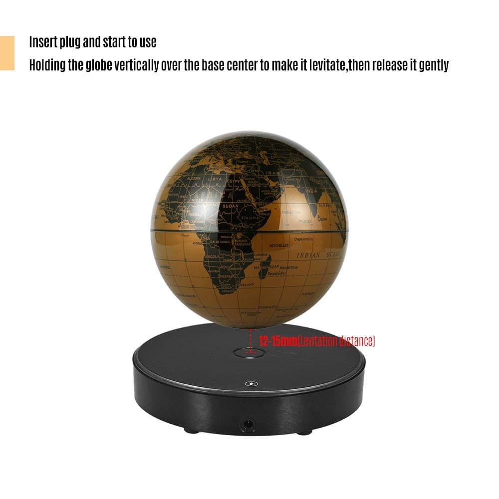 Magnetic Levitating World Map Globe with LED Light Base - EU Plug