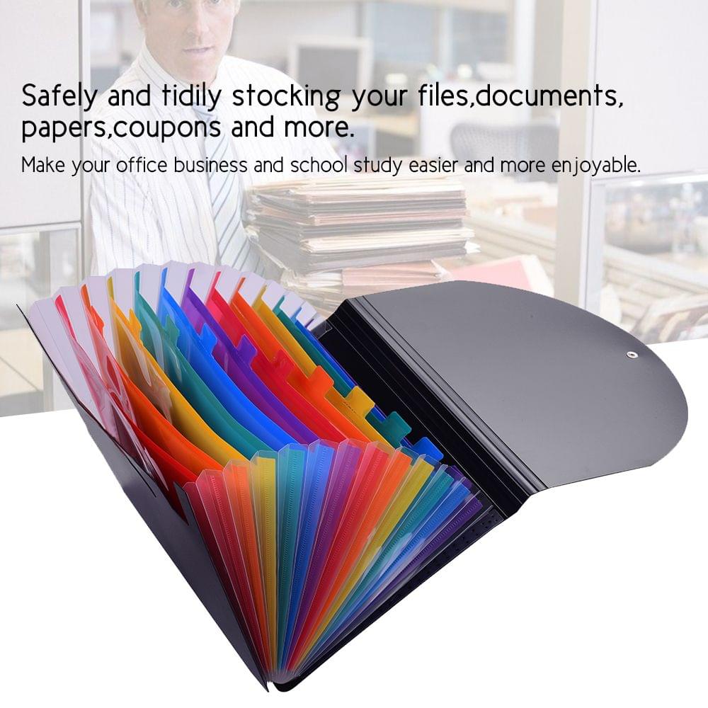 Accordion Expanding File Folder 12 Pockets Rainbow Coloured