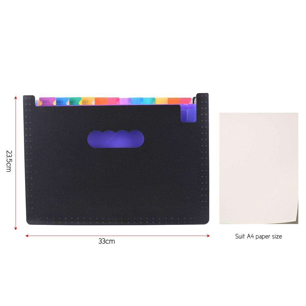 12 Pockets File Folder Organizer Expanding File Folder - 12 Pockets