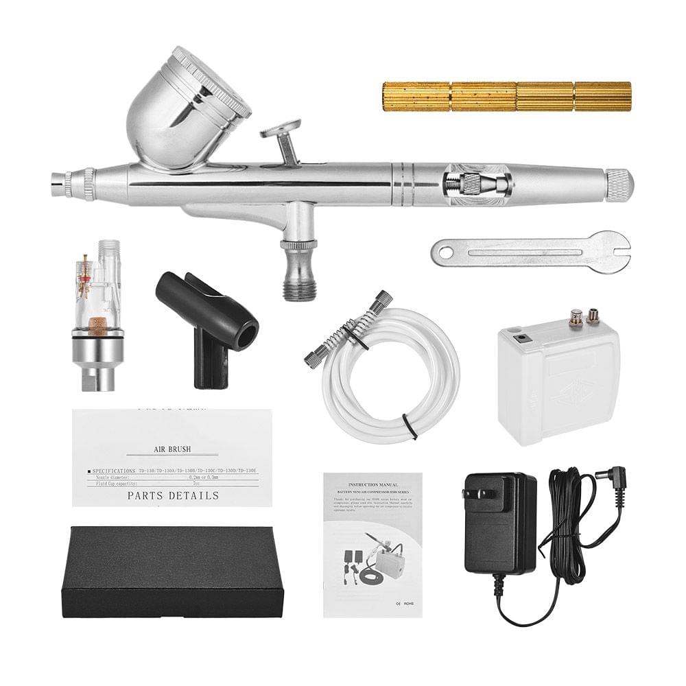 Airbrush Set Multi-Purpose Basic Airbrushing System Kit with - US Plug