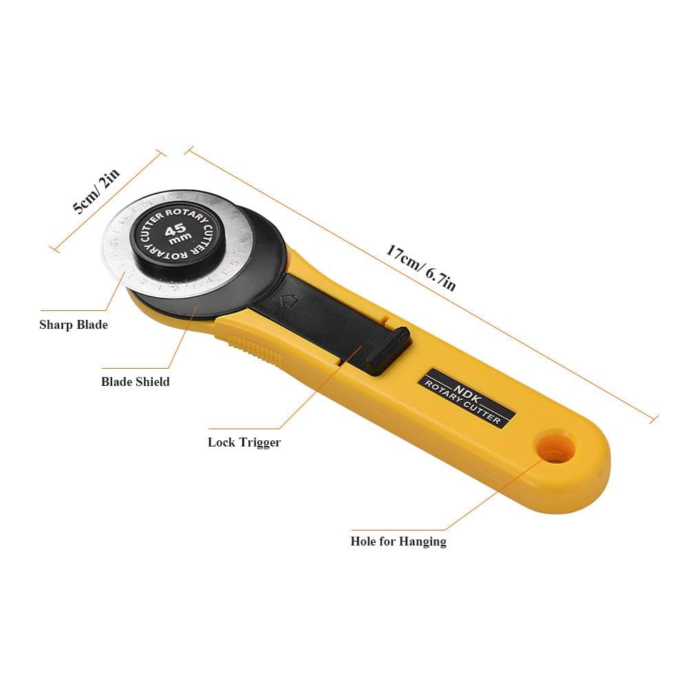 NDK 45mm Rotary Cutter Knife with Ergonomic Handle Safety