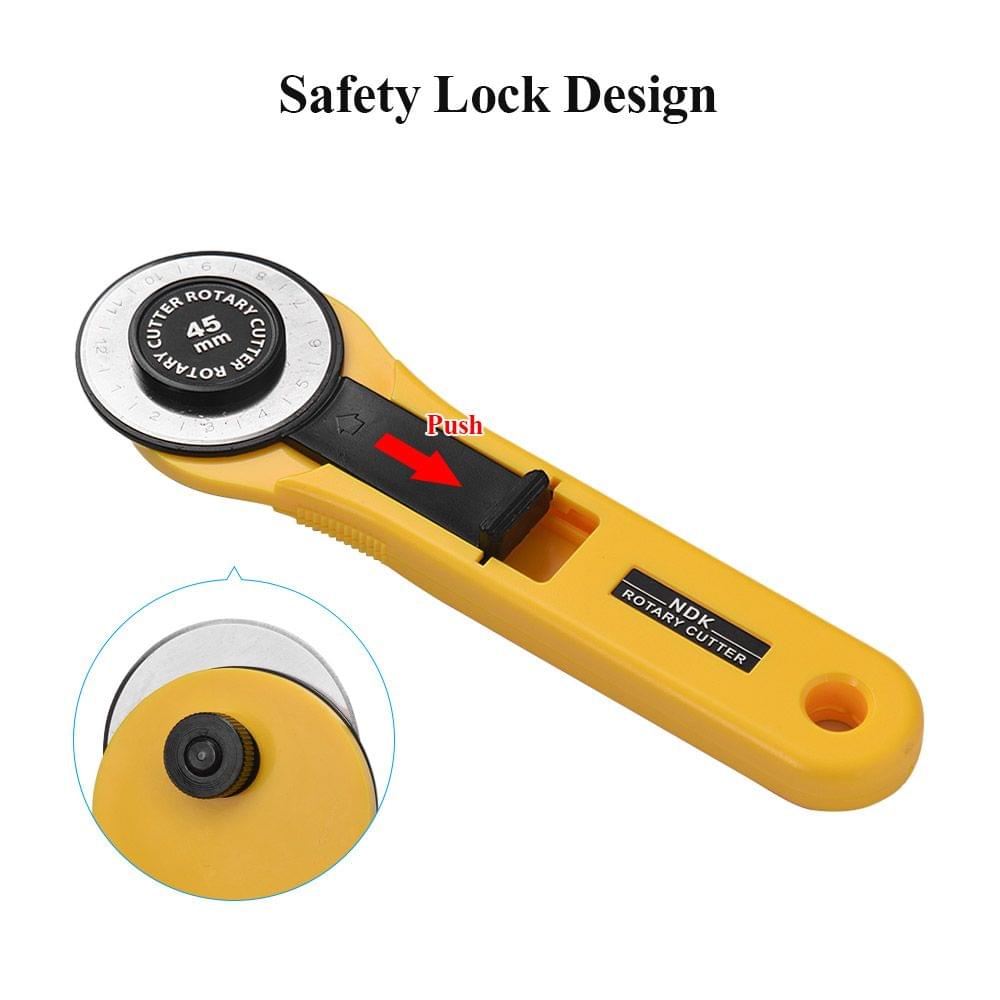 NDK 45mm Rotary Cutter Knife with Ergonomic Handle Safety