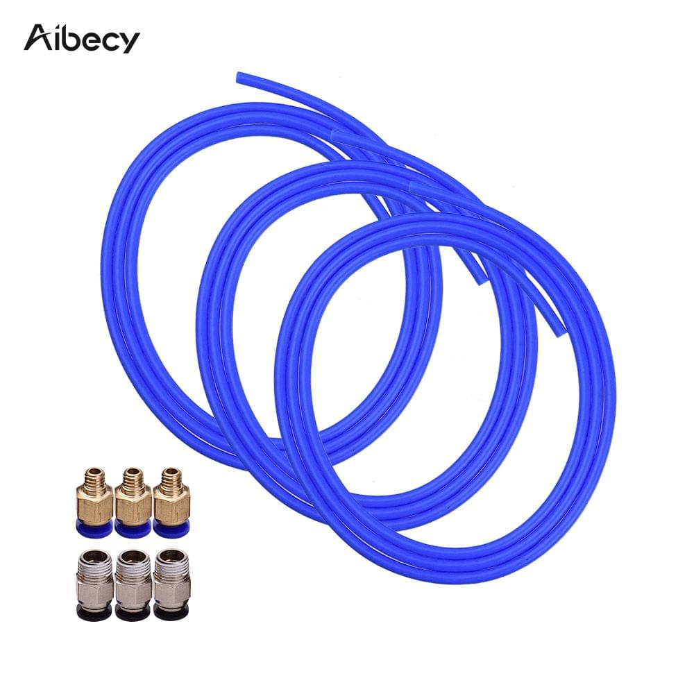 3pcs Blue PTFE Tube Hose Pipe 1 Meter with 3pcs