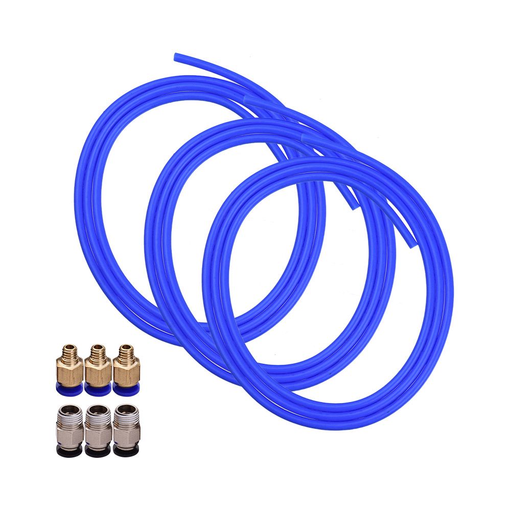 3pcs Blue PTFE Tube Hose Pipe 1 Meter with 3pcs