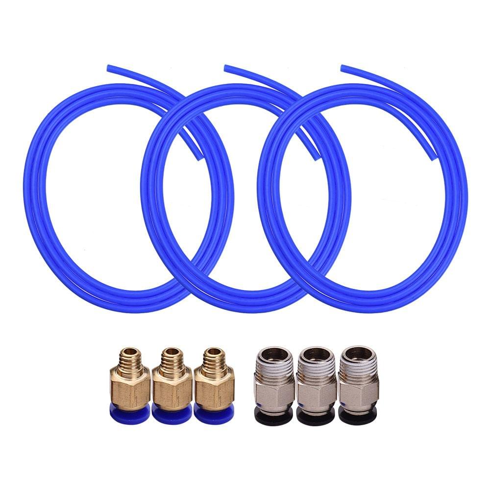 3pcs Blue PTFE Tube Hose Pipe 1 Meter with 3pcs