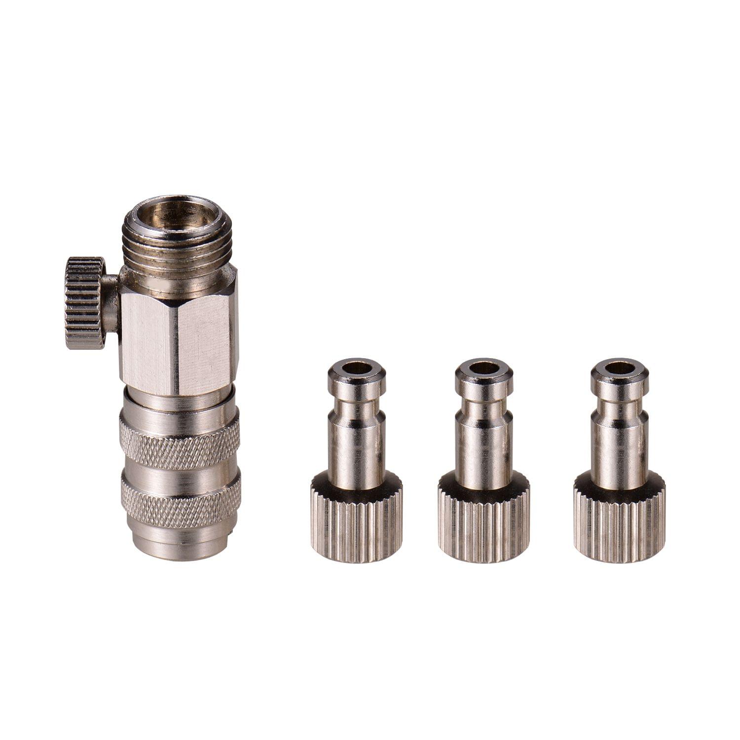 Airbrush Quick Disconnect Coupler Release Fitting Adapter - 3pcs Male & 1pc Female