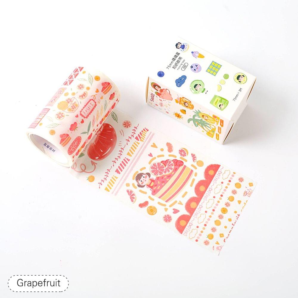 Lovely Fruit Washi Japanese Paper Tape Pearlized - Grapefruit